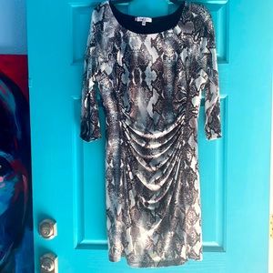 Jennifer Lopez Snakeskin Print Bodycon Dress.
